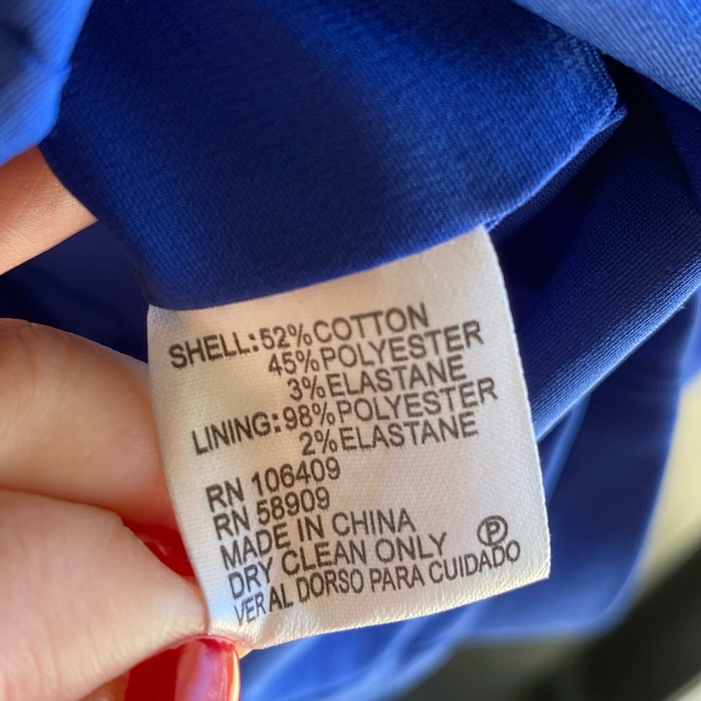 NWT GIANNI BINI Royal Blue Bow Off Shoulder Fitted Tie Dress Size 10 - Picture 13 of 13